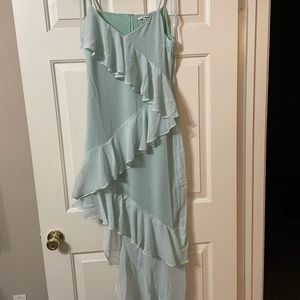 Fashion Nova Sage Ruffle Dress